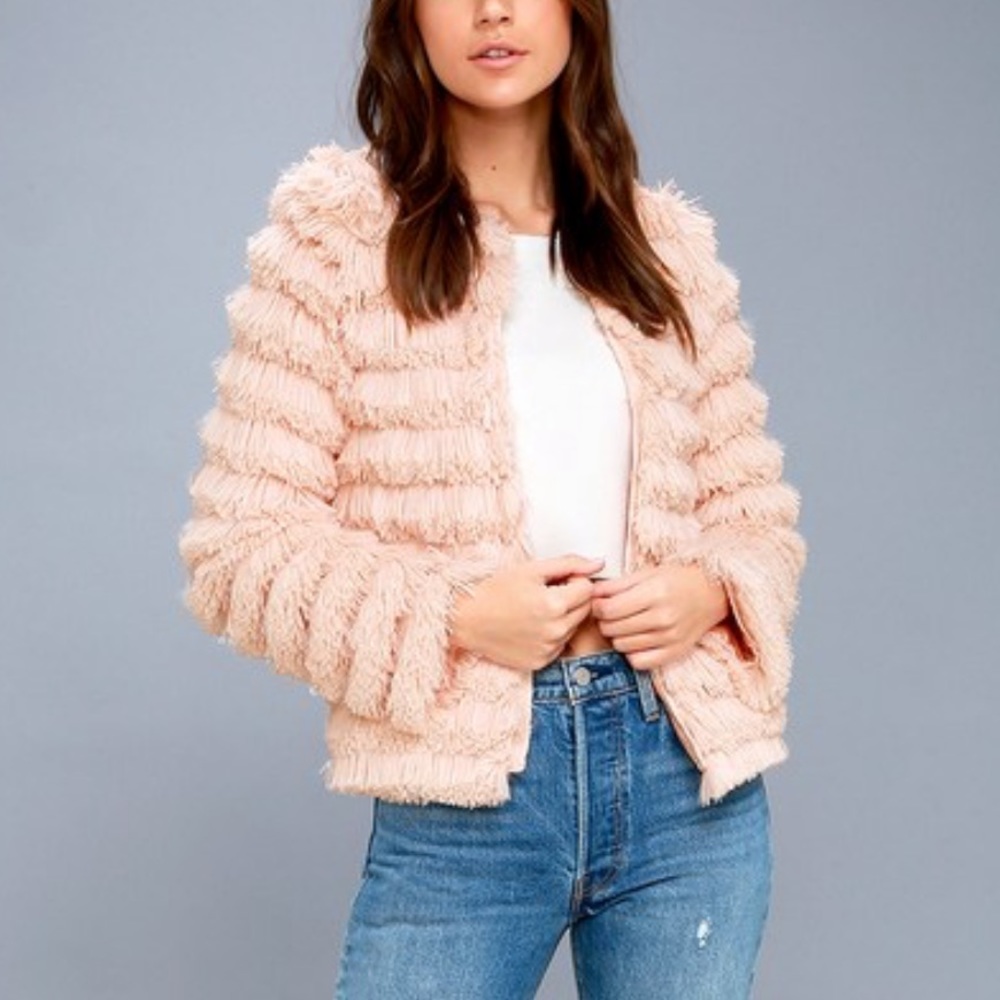 Faux Fur jacket - Blush pink
